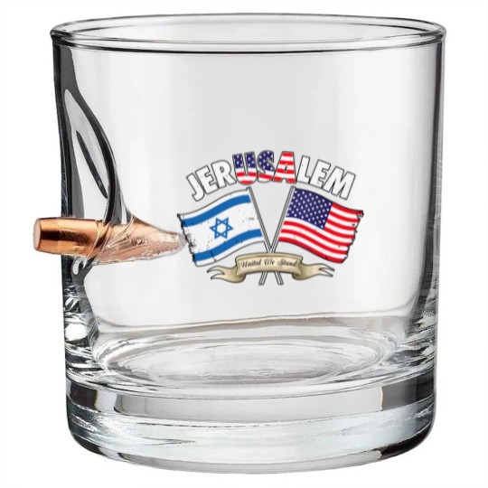 Discover Jerusalem Israel Usa American Flag Bullet Whiskey Glasses