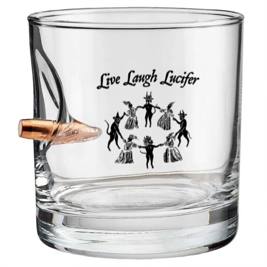 Discover Live Laugh Lucifer Bullet Whiskey Glasses, Witches Sabbath Bullet Whiskey Glasses