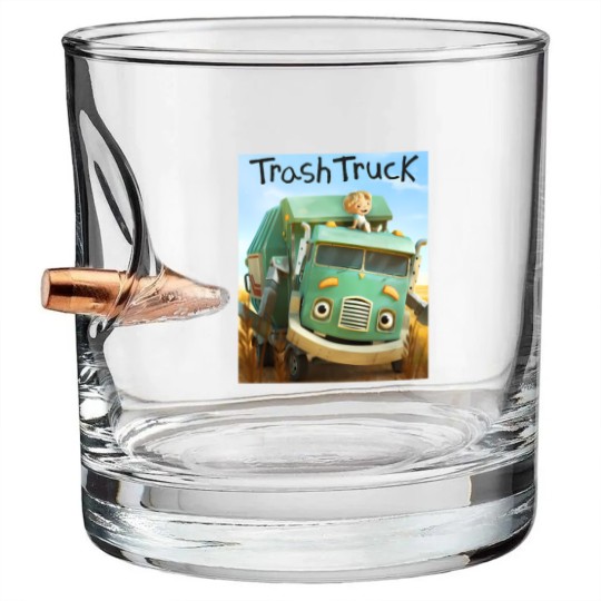 Discover hank and trash truck cartoon Bullet Whiskey Glasses