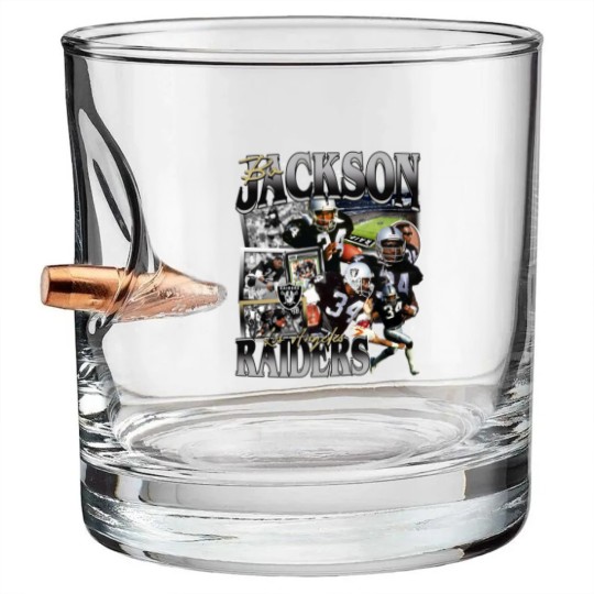 Discover Vintage 90s Graphic Style Bo Jackson Football Bullet Whiskey Glasses Football Bullet Whiskey Glasses