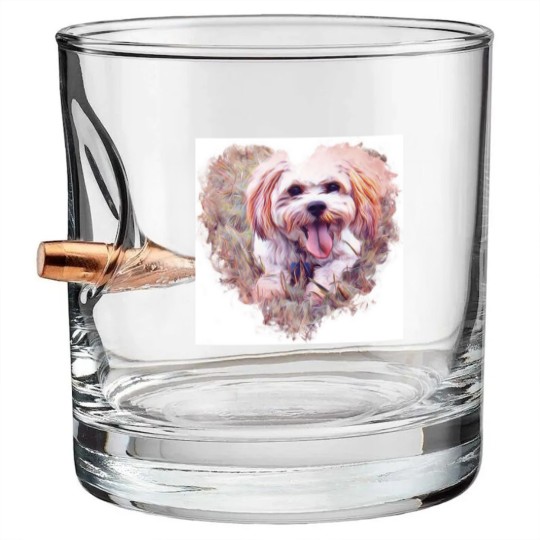 Discover Riley the Cavachon Bullet Whiskey Glasses
