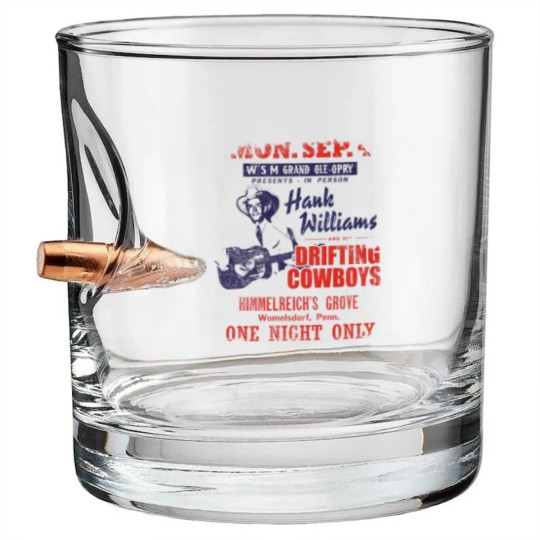 Discover Hank Williams Concert Poster, distressed - Hank Williams - Bullet Whiskey Glasses