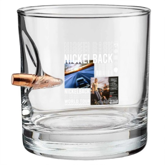 Discover Nickelback Music Bullet Whiskey Glasses, Merch Vintage Get Rollin' Tour 2023 Bullet Whiskey Glasses