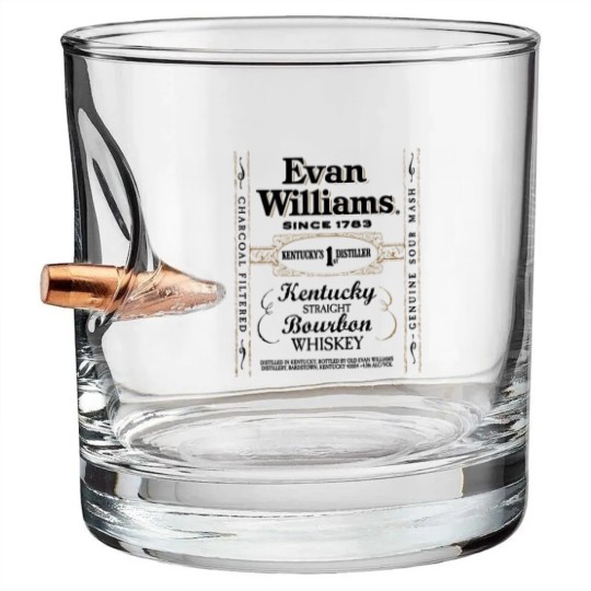 Discover Evan Williams Bourbon Whiskey Logo Bullet Whiskey Glasses