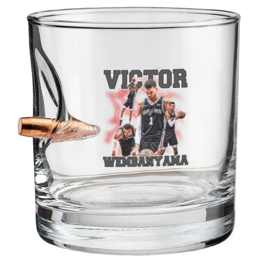 Discover Victor Wembanyama Unisex Bullet Whiskey Glasses, Victor Wembanyama Graphic