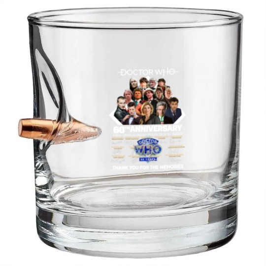 Discover Doctor Who 60th Anniversary 1963-2023 Thank You For The Memorie1 Signature Bullet Whiskey Glasses