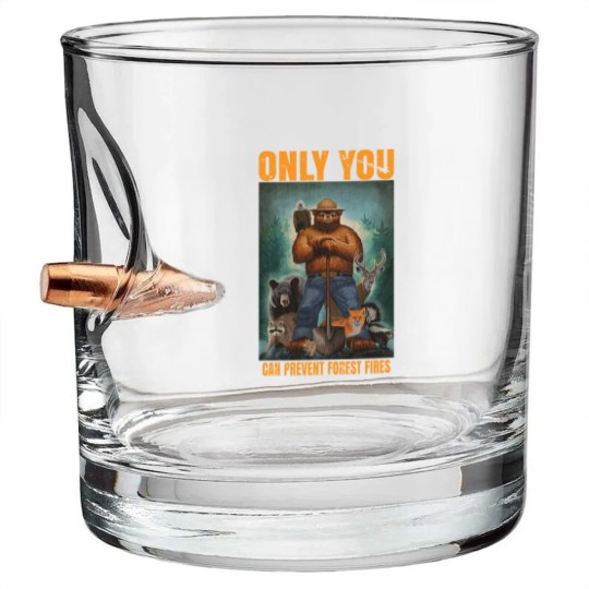 Discover smuky the bear - only you can prevent forest fires Classic Bullet Whiskey Glasses