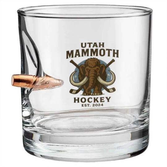 Discover Utah Mammoth Hockey Bullet Whiskey Glasses, Utah Mammoth Bullet Whiskey Glasses, Unisex Sports Bullet Whiskey Glasses