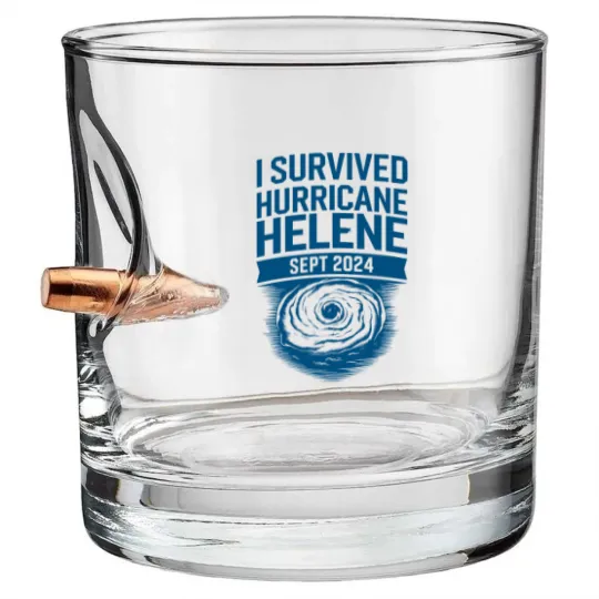 Discover I Survived Hurricane Helene Bullet Whiskey Glasses