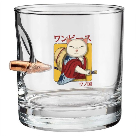 Discover Samurai Neko - Samurai Cat - Bullet Whiskey Glasses