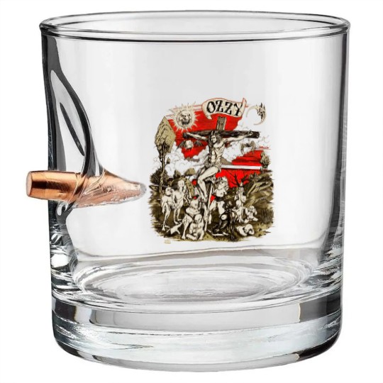 Discover Vintage 1991 Ozzy Osbourne Cross Graphic Bullet Whiskey Glasses