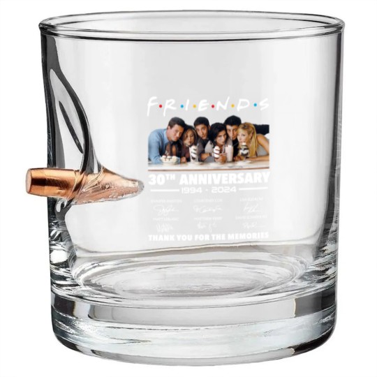 Discover Friends 30th Anniversary 1994 - 2024 Thank You Bullet Whiskey Glasses