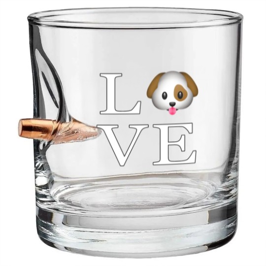 Discover Love Cute Dog _emoji icon smiley emoticon Bullet Whiskey Glasses