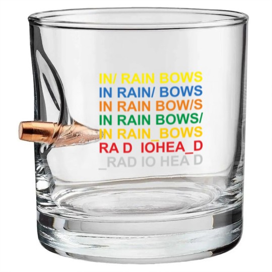 Discover beautiful in rainbows RADIOHEADs Bullet Whiskey Glasses