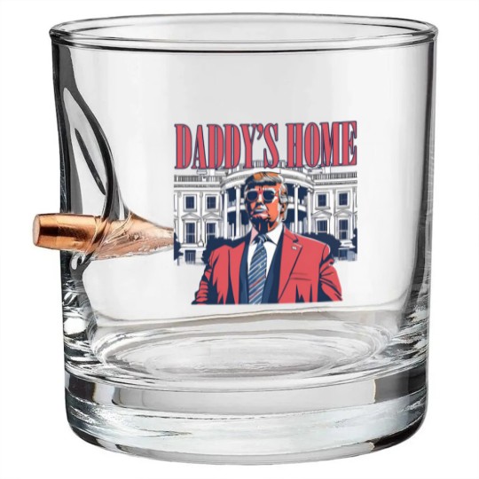Discover Daddy's Home Bullet Whiskey Glasses, White House 2024 Bullet Whiskey Glasses, Get In Losers Bullet Whiskey Glasses