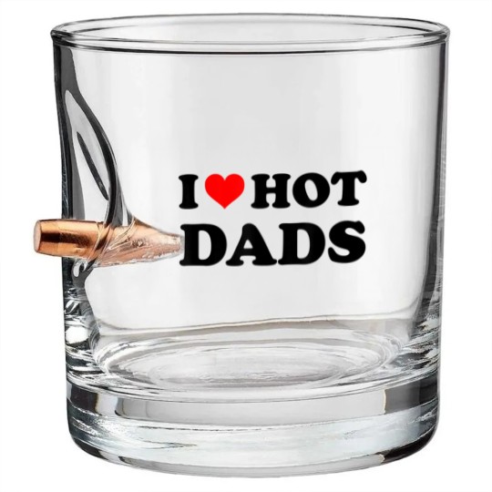 Discover I Love Hot Dads Bullet Whiskey Glasses Adult Daddy Dilf I Heart Hot Dads Bullet Whiskey Glasses
