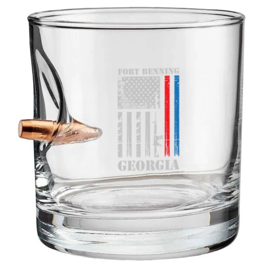 Discover Fort Benning Georgia UsArmy Bullet Whiskey Glasses
