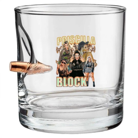 Discover Vintage Priscilla Block 90s Bullet Whiskey Glasses, Retro Priscilla Block Bootleg Bullet Whiskey Glasses