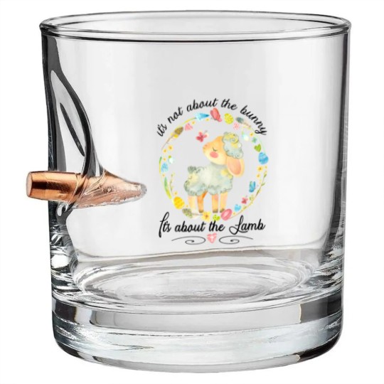 Discover Christian Easter Not About The Bunny Floral Lamb Bullet Whiskey Glasses