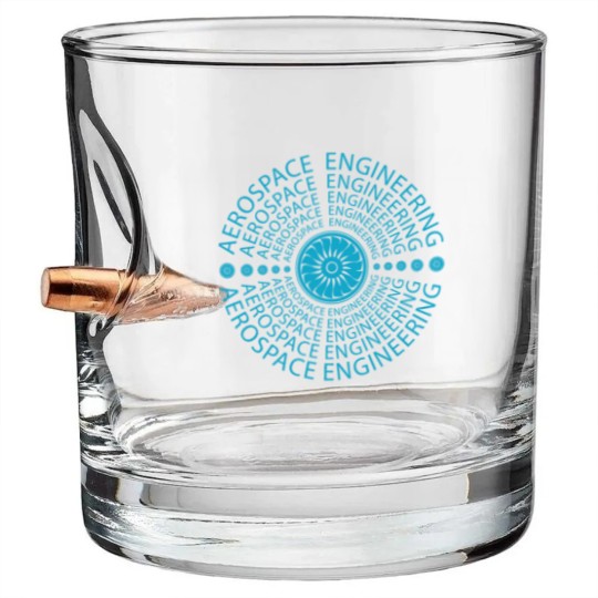 Discover aerospace engineering logo airplane engineer Bullet Whiskey Glasses
