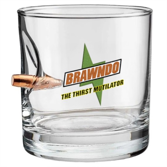 Discover Brawndo - The Thirst Mutilator - vintage logo - Brawndo - Bullet Whiskey Glasses