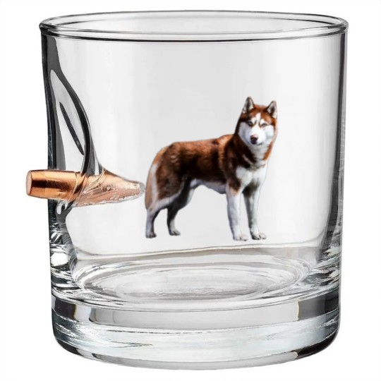 Discover Siberian Husky Red Husky Wolf Dog Bullet Whiskey Glasses