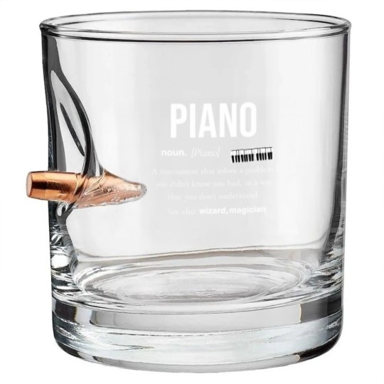 Discover Piano Piano Music Gift Wings Digital Piano Bullet Whiskey Glasses
