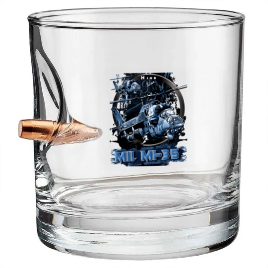 Discover Mi-35 Hind Attack Helicopter Active Bullet Whiskey Glasses