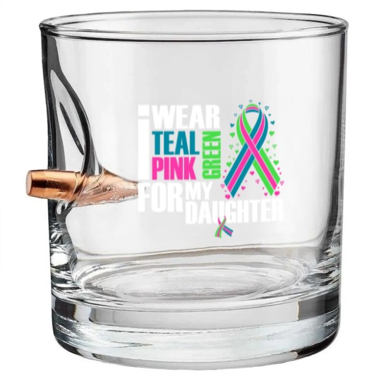 Discover Metastatic Breast Cancer Ribbon Daughter Cancer Awareness Bullet Whiskey Glasses