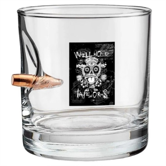 Discover Will Wood and The Tapeworms Artwork Design Bullet Whiskey Glasses