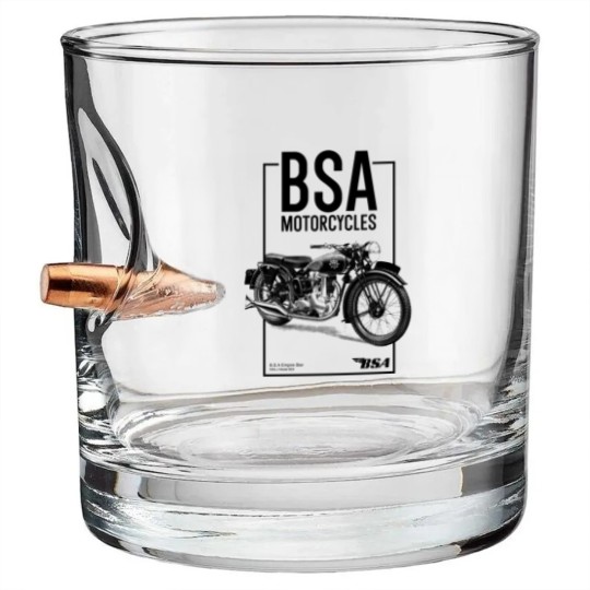 Discover Grey BSA Motorcycles British Motorbike Bullet Whiskey Glasses Bullet Whiskey Glasses