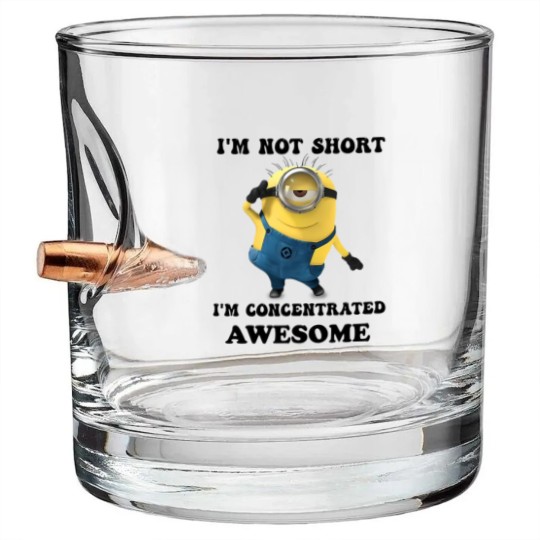 Discover Minions I'm Not Short I'm Concentrated Awesome The Rise of Gru Graphic Bullet Whiskey Glasses
