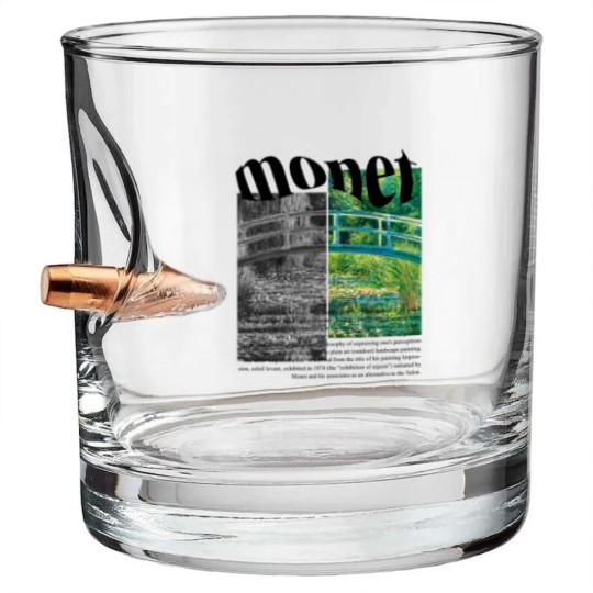 Discover Claude Monet Bullet Whiskey Glasses, Minimalist Art, The Water-Lily Pond Bullet Whiskey Glasses