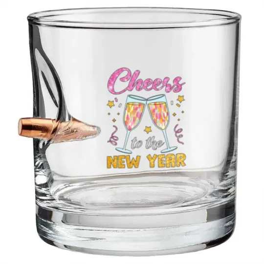 Discover New Year 2025 Bullet Whiskey Glasses, Cheers to the New Year, Retro New Years Bullet Whiskey Glasses