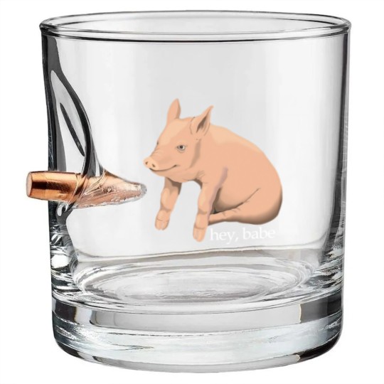 Discover Hey Babe Cute Pig Pun Bullet Whiskey Glasses