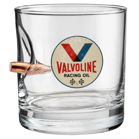 Discover Valvoline Racing Sign Bullet Whiskey Glasses