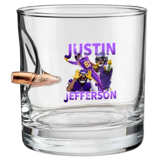 Discover Justin Jefferson Bullet Whiskey Glasses, Justin Jefferson Bullet Whiskey Glasses, Justin Jefferson Merch,Justin Jefferson Bullet Whiskey Glasses