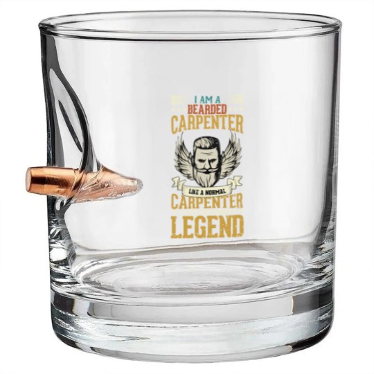 Discover I Am A Bearded Carpenter, Funny Carpenter Quotes Bullet Whiskey Glasses