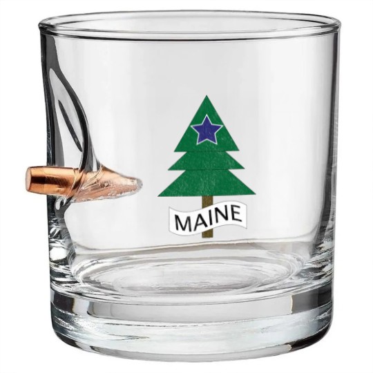 Discover 1901 Maine State Flag Remix Distressed Vintage - Maine - Bullet Whiskey Glasses