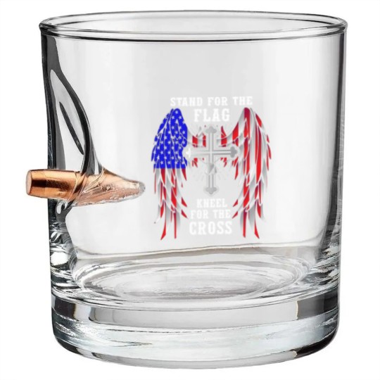 Discover Stand For The Flag Kneel For The Cross Bullet Whiskey Glasses