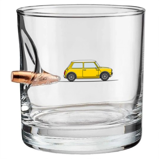 Discover Classic Mini Cooper - Yellow - Mini - Bullet Whiskey Glasses