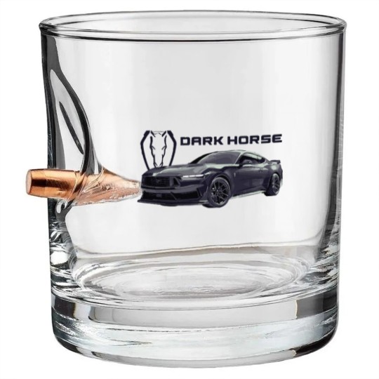 Discover dark horse Mustang GT 5.0L V8 coyote engine Perf Bullet Whiskey Glasses