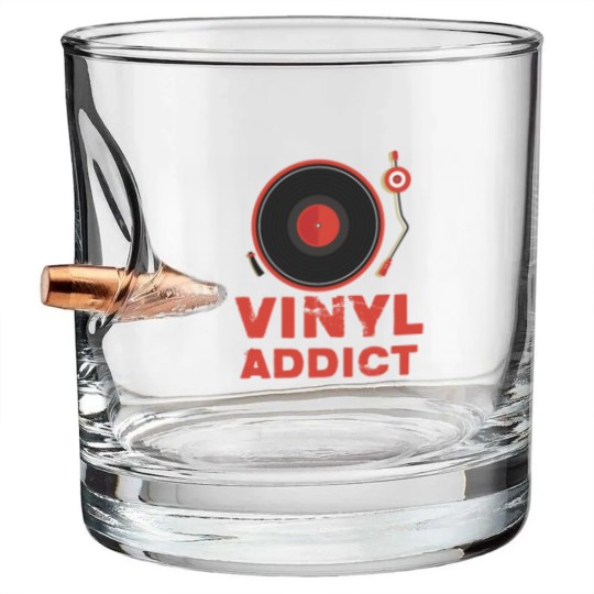 Discover Vinyl Addict Bullet Whiskey Glasses for Vinyl Turntable DJs Bullet Whiskey Glasses