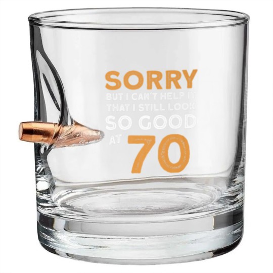 Discover Funny Birthday 70 Years Old Bullet Whiskey Glasses
