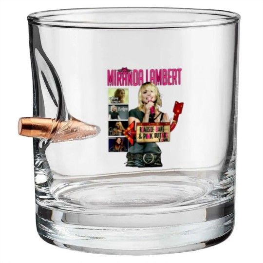 Discover MIRANDA LAMBERT Roadside Bar  Pink Guitars Tour 2019 Bullet Whiskey Glasses
