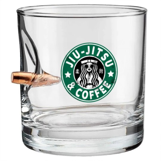 Discover JIU JITSU AND COFFEE - FUNNY BRAZILIAN JIU JITSU - Jiu Jitsu - Bullet Whiskey Glasses