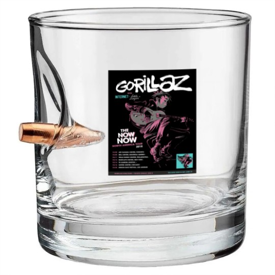 Discover Gorillaz The Now Now Bullet Whiskey Glasses Retro Vintage 90s Hip Hop Graphic