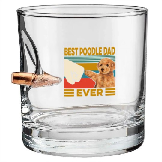 Discover Poodles Vintage Best Poodle Dad Ever dog lover Fathers Day 211 Poodle dog Bullet Whiskey Glasses