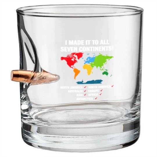 Discover world traveler seven continents 7 continents club white Bullet Whiskey Glasses