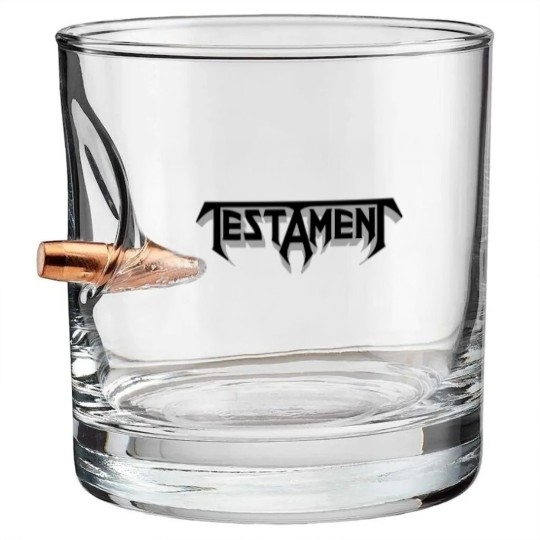 Discover Testament Unisex Bullet Whiskey Glasses: Logo